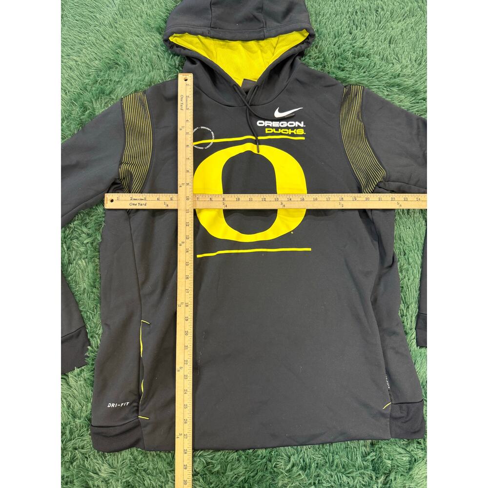 Nike University of Oregon Yellow | Black 2XL Dri Fit Pullover Sweatshirt Hoodie - Picture 8 of 9